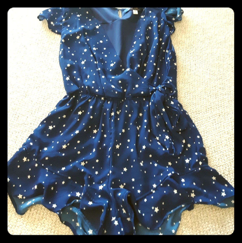 Blue Romper with Stars